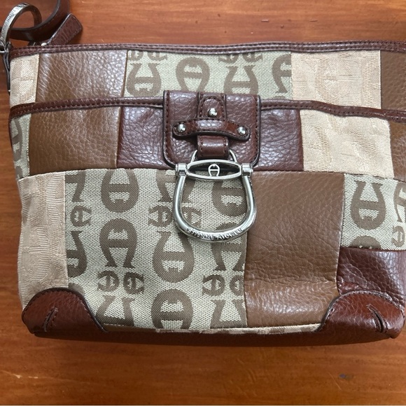 Etienne Aigner Tapestry Purse Handbag Shoulder/Crossbody Bag - Picture 11 of 13